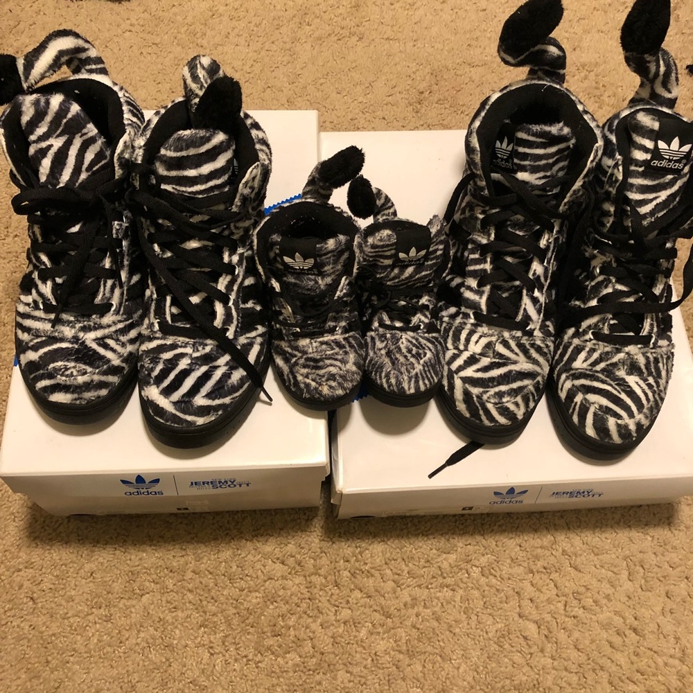 Adidas x Jeremy Scott Zebra Family matching shoes